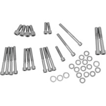 Cam/Crankcase/Sprocket Cover Bolt Set — Chrome finish