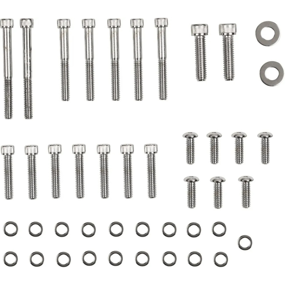 Inner and Outer Primary/Derby/Inspection Covers Bolt Set — Chrome, for inner & outer primary, derby & inspection covers