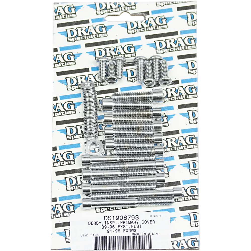 Inner and Outer Primary/Derby/Inspection Covers Bolt Set — Chrome