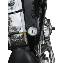 Fuel Pressure Gauge — Fits '01-'25 Harley-Davidson (except V-Rod) with Delphi fuel injection, Black