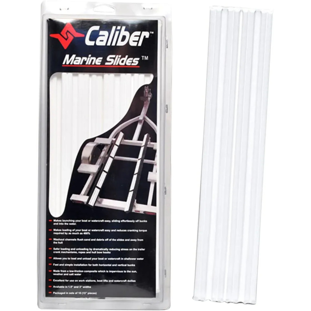 Marine Slides — 15 in x 1-1/2 in, 10 pack, White