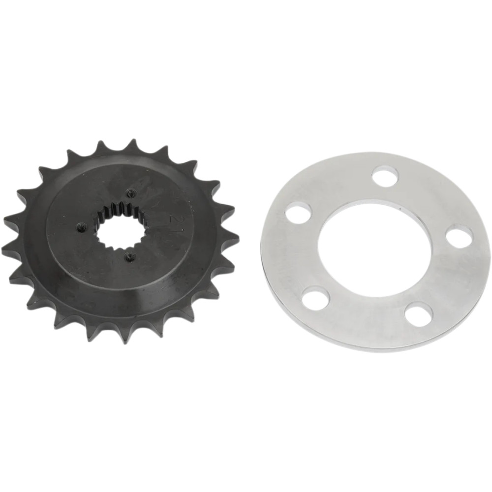 Offset Sprocket Kit — 5.1 mm offset, 530 chain, 21-tooth, Black