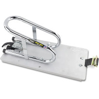 Removable Series E-Track Wheel Chock — 3-1/2" (88.9 mm) tire width, front mount, chrome