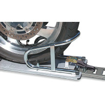 Removable Series E-Track Wheel Chock — 6-1/2" tire width, Front mount, Chrome