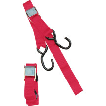 1" Heavy-Duty Cam Buckle Tie-Downs with Built-In Assist — 66" length, 400 lb capacity, Red