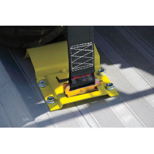 Kit de cuña para rueda y correas de amarre — 1,500 lb (680 kg), Amarillo