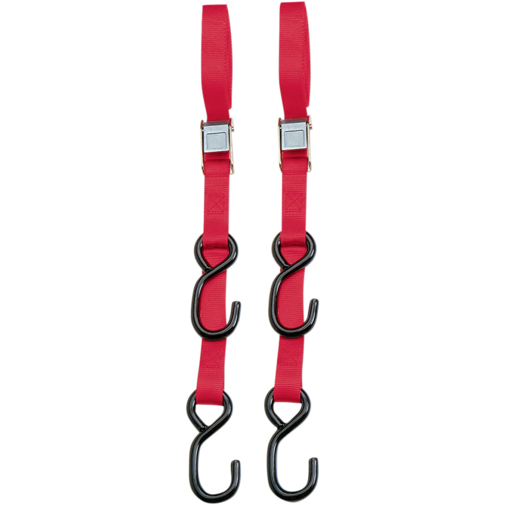 Heavy-Duty 7’ Cam Buckle Tie-Downs — 84", 400 lb, Red