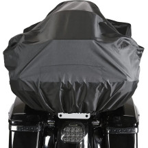 Defender Extreme Route 1 Half Cover — Sized for touring & adventure bikes, Black