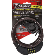 Trimaflex™ Cable Lock — 183 cm (72"), combination, black