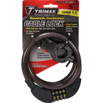 Trimaflex™ Cable Lock — 183 cm (72"), combination, black