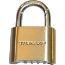 Resettable Combination Padlock — 2" wide, 1.25" x 5/16" shackle, Brass