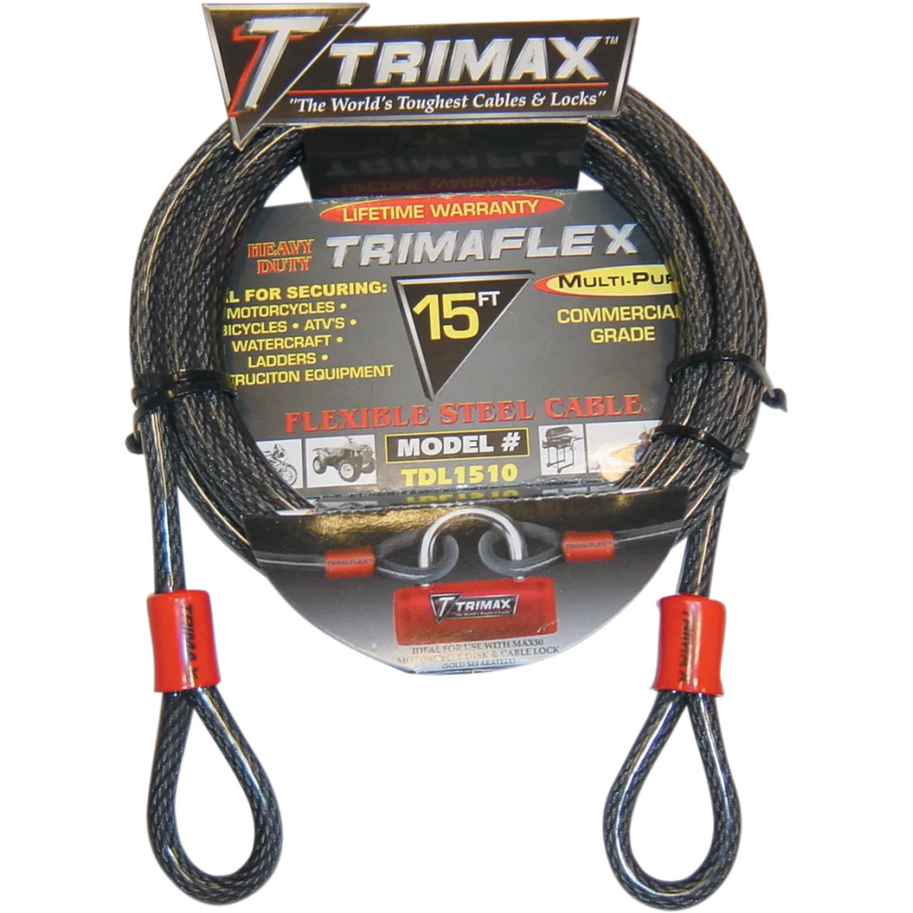 Trimaflex™ Max Security Braided Cable — 4.6 m (15'), 10 mm (3/8"), Black