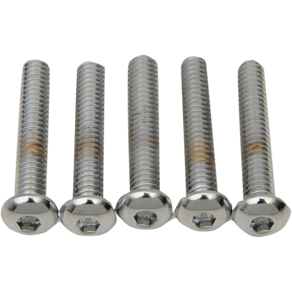 Tornillos de cabeza botón de repuesto — 1/4"-20, SAE, pack de 5, cromado