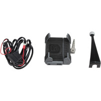 Smartphone/GPS Holder with Charger — Black, fairing mount