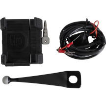 Smartphone/GPS Holder with Charger — 1.3A USB, Fairing mount, Black