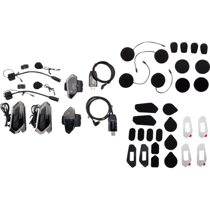 Auriculares intercom Mesh de perfil bajo 50R — negro, plateado, kit dual
