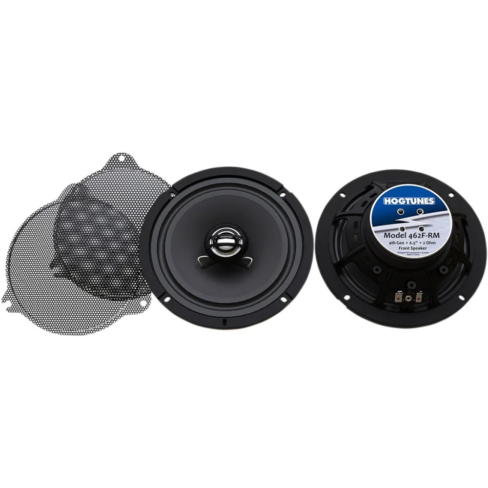Front Speakers With Grills — 165 mm (6-1/2"), 125 W RMS, Coaxial, Pair, Black