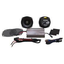 XL Amplified Speakers Complete Kit — 225 W, 2 Ohms, front mount, Black/Gray