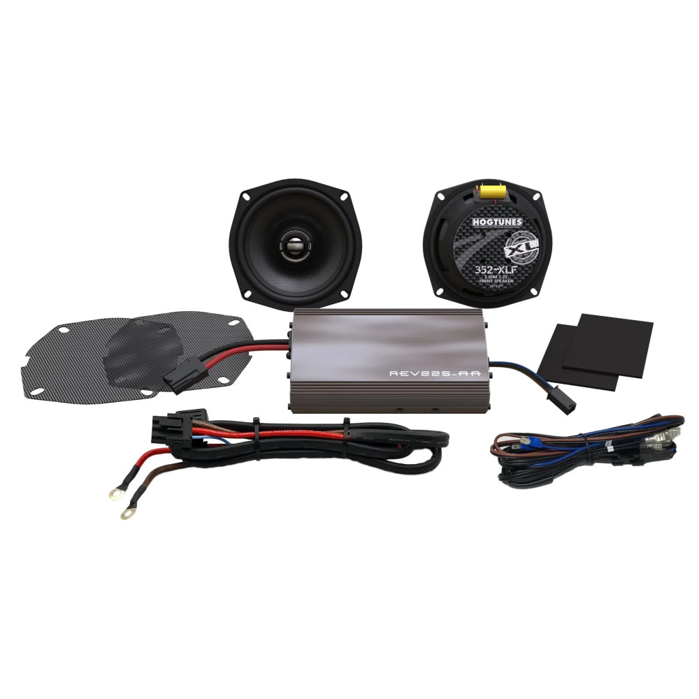 XL Amplified Speakers Complete Kit — 225 W, 2 Ohms, front mount, Black/Gray