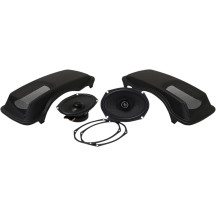 Saddlebag Lid and XL Speaker Kit — 6x9" speakers, 2‑speaker, black, fits Harley‑Davidson saddlebags