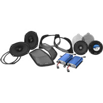 Cut-In Lid Kit with Speakers/Amplifier — Black, Harley-Davidson®