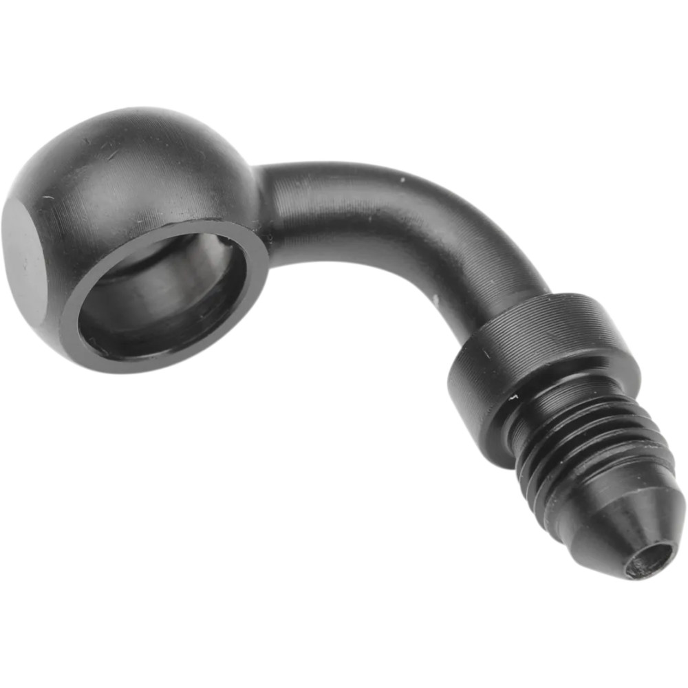 Banjo Fitting — 11.1 mm (7/16"), 90° bend, -3 AN male, Black