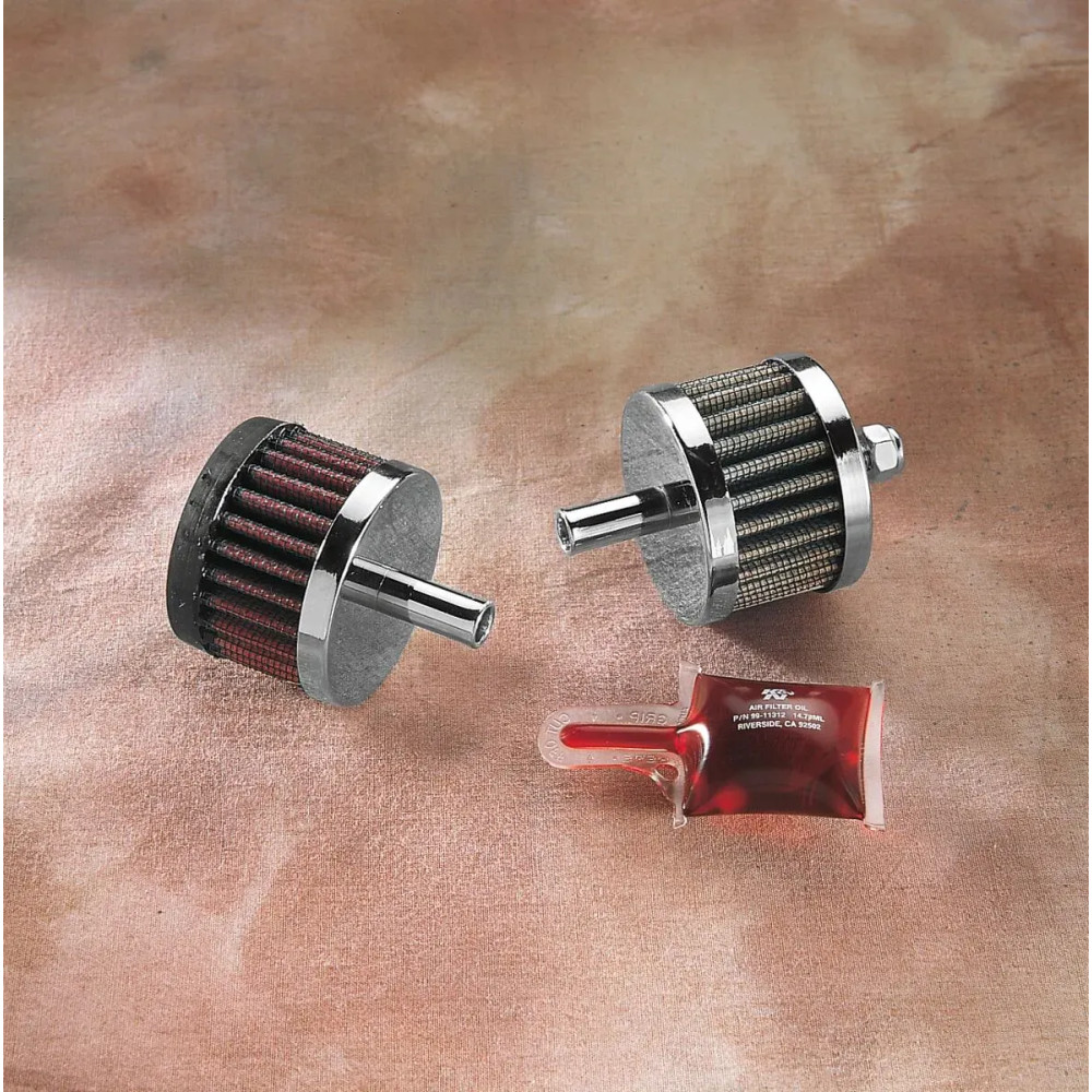 Steel Base Crankcase Vents — 3/8" O.D., Chrome