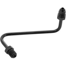 Brake Line Tube Adapter — For Goodridge universal brake lines, Double Bend, Black