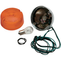 Rear Turn Signal — 12V, Chrome, Amber lens