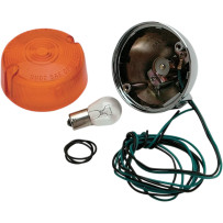 Rear Turn Signal — 12V, Chrome, Amber lens