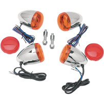 Deuce-Style Turn Signal Kit — 12V, chrome, front/rear