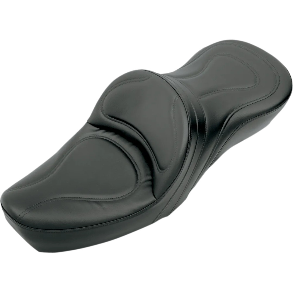 Explorer™ Seat — 27" overall length, fits Softail Deluxe FLSTN (requires OEM luggage rack removal), Black