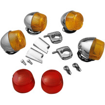 Complete Turn Signal Kit — 12V, front and rear, amber/red lenses