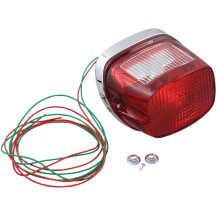 Conjunto de luz trasera — 12V, lente roja, base cromada