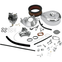 Kit Super E de carburador con colector — garganta 1-7/8", venturi 1-9/16", hasta 100 cu in, Cromo