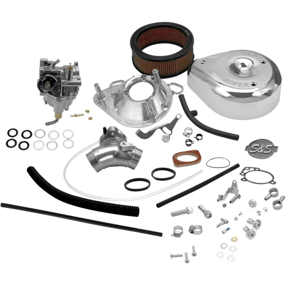Kit Super E de carburador con colector — garganta 1-7/8", venturi 1-9/16", hasta 100 cu in, Cromo