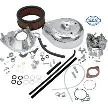 Kit de carburador Super E sin colector — garganta 1-7/8", venturi 1-9/16", motores hasta 100 pulgadas cúbicas, cromado