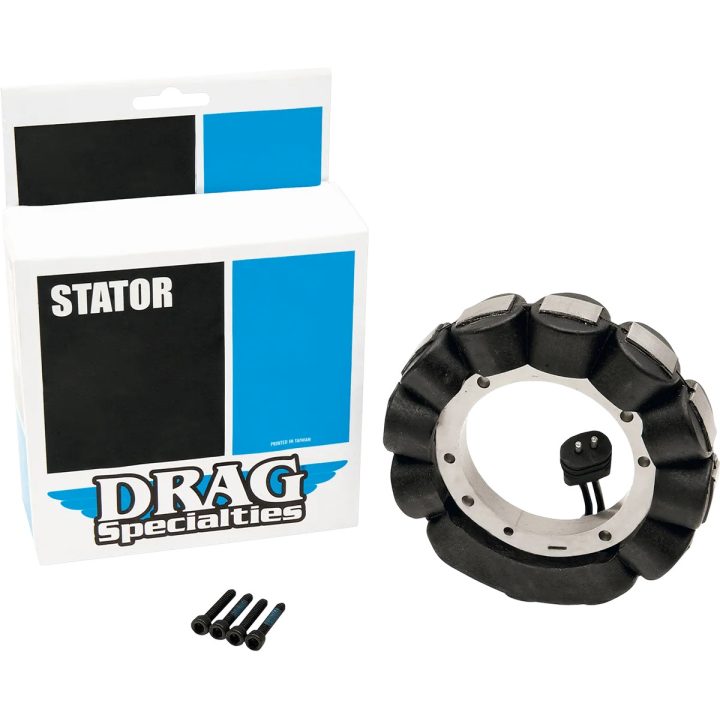 Coated Alternator Stator — 12V, 18 A, Black