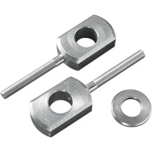 Rear Axle Block Adjusters — Chrome, Pair