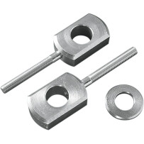 Rear Axle Block Adjusters — Chrome, Pair