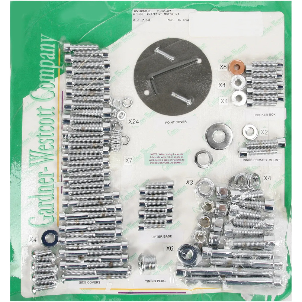 Big Twin Motor Sets — Chrome, Silver, Polished