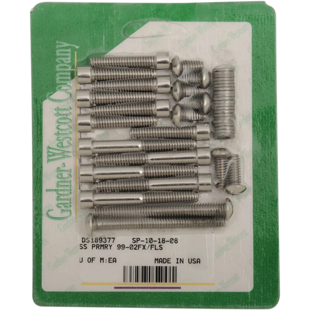 Primary Cover Bolt Kit — Primary cover only, Silver