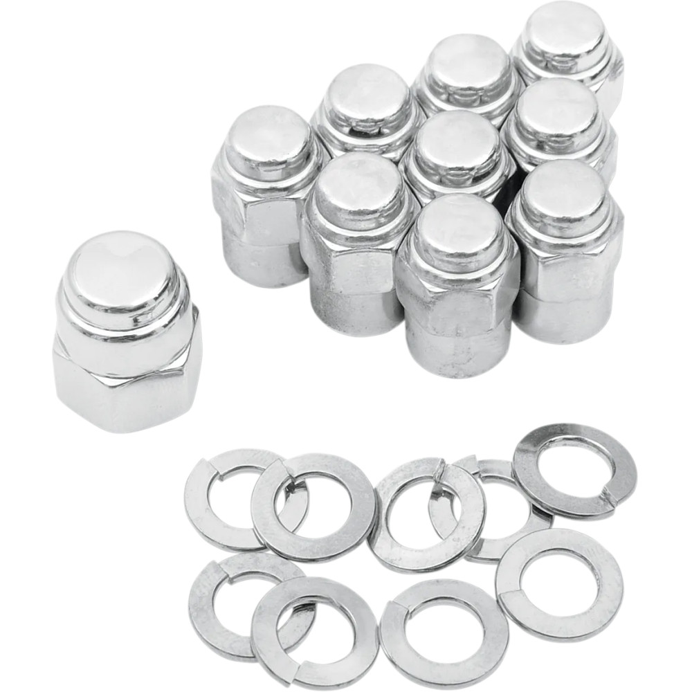 Chrome Cap Nut Kit — Chrome finish