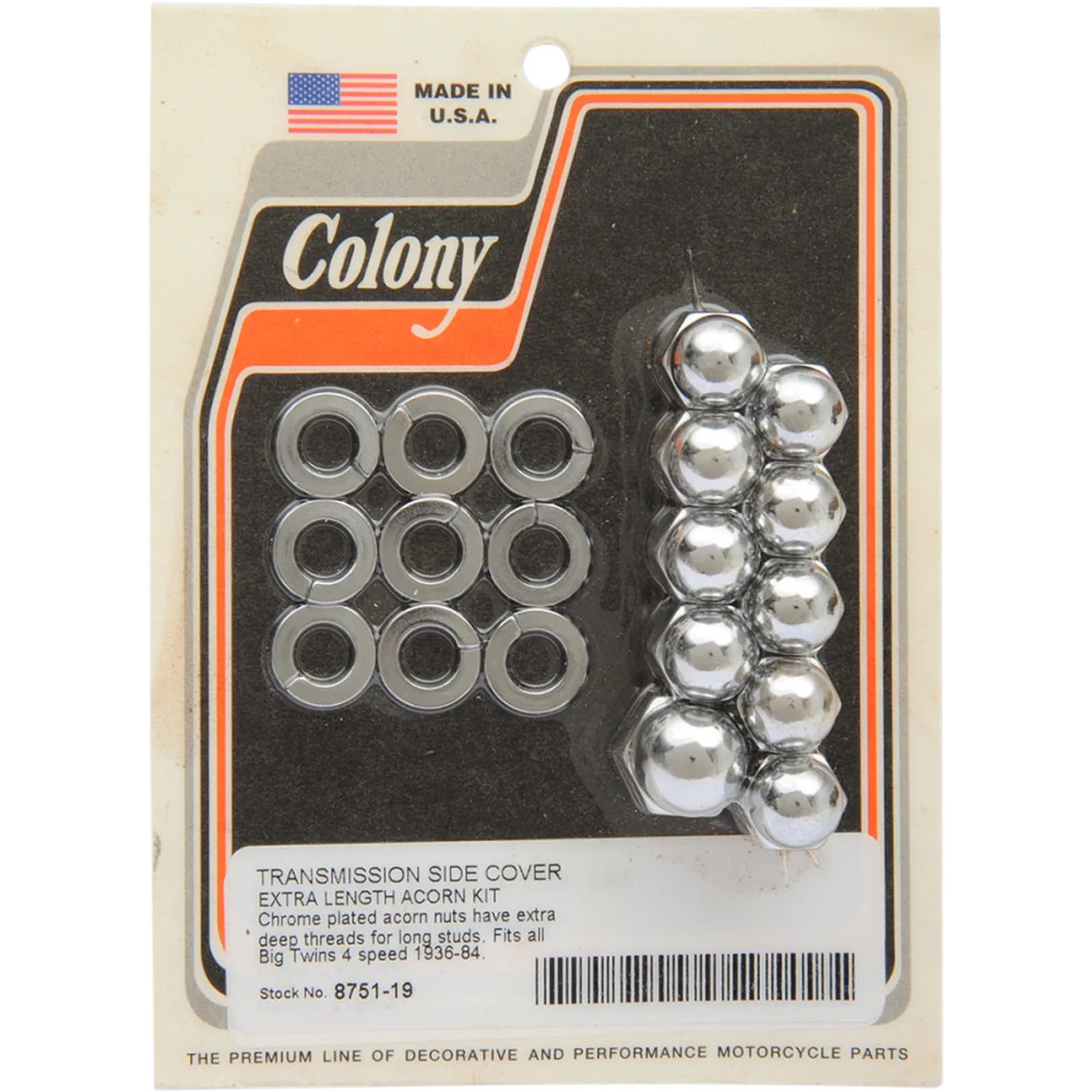 Transmission Side Cover Acorn Nut Kit — Chrome