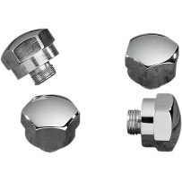 Rocker Shaft End Plugs — Rocker shaft, Chrome finish, 4-pack