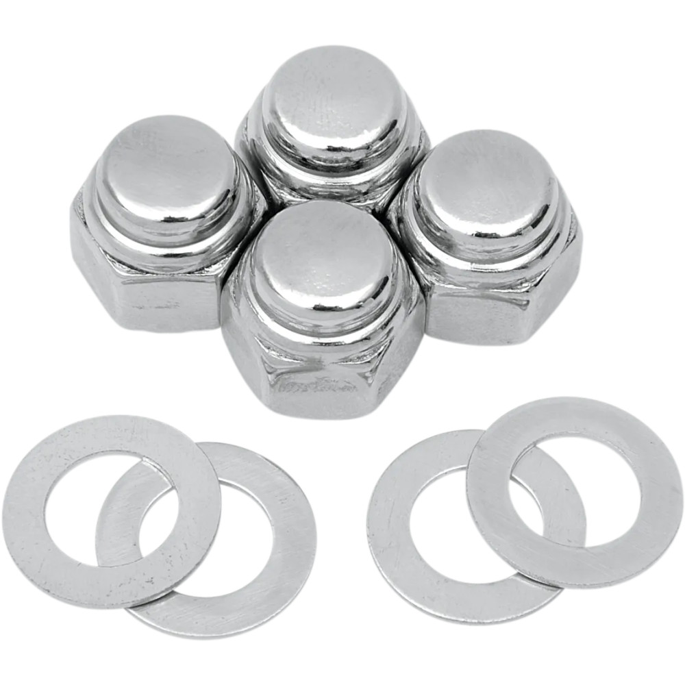 Chrome Cap Nut Kit — Rocker Shaft End