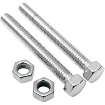 Rear Axle Adjuster Bolts — rear mount, pair, chrome finish