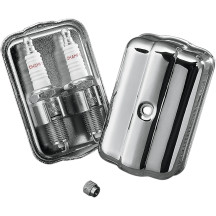 Chrome Spark Plug Holder — Chrome, fits Big Twin models