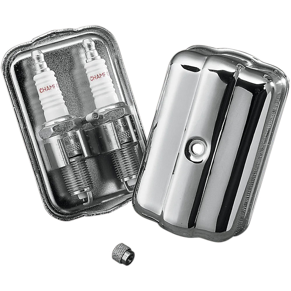 Chrome Spark Plug Holder — Chrome, fits Big Twin models