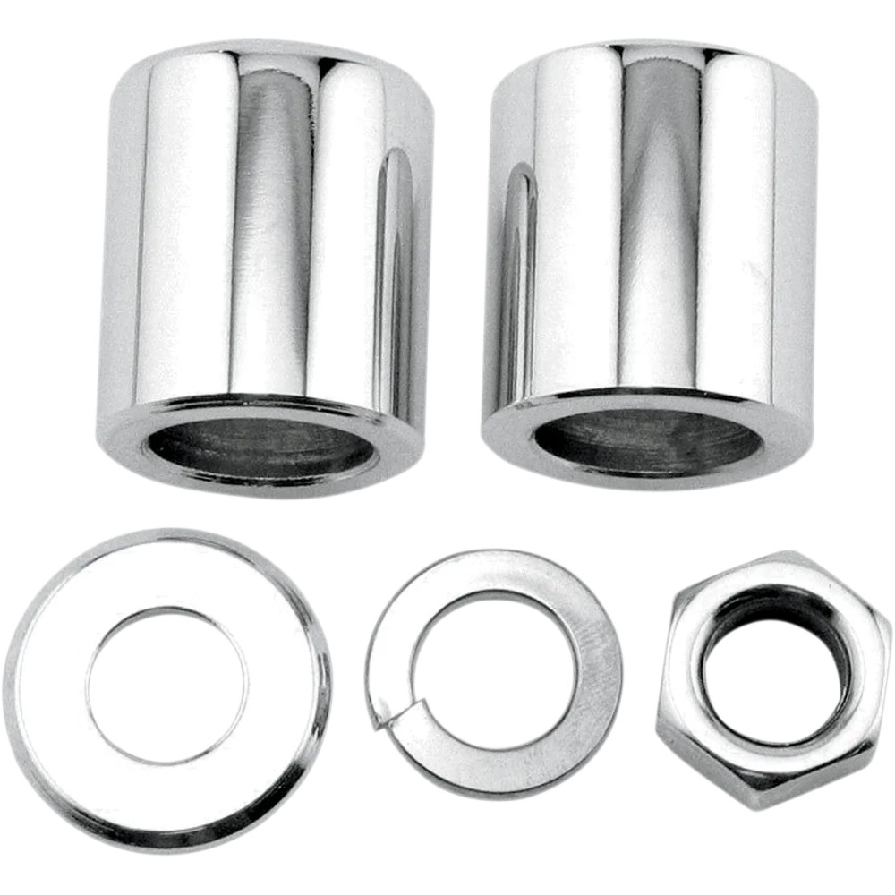 Axle Spacer/Nut Kit — Chrome, Front